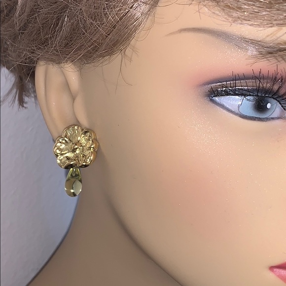 Gorgeous 18Kt gold  detachable gem drop earrings - Picture 9 of 16